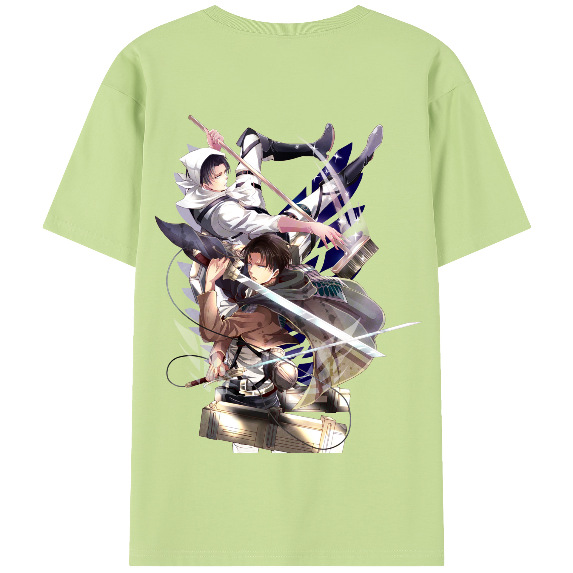 （画像用） 進撃の巨人 リヴァイ·アッカーマン Attack on Titan Levi Ackerman 綿100％半袖Tシャツ（背面プリント）